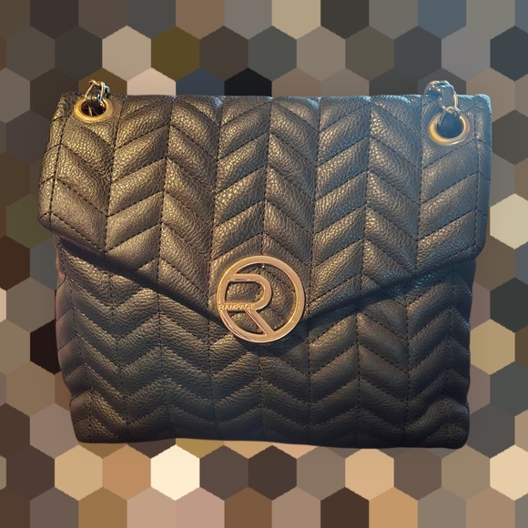 Rampage Chic Black Quilted Chain Shoulder Bag/Crossbody - Picture 2 of 11